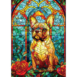 French Bulldog Stained Glass 1000 Piece Jigsaw Puzzle Enjoy