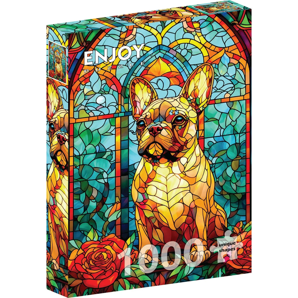French Bulldog Stained Glass 1000 Piece Jigsaw Puzzle Enjoy