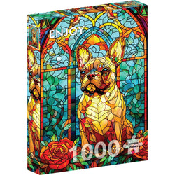 French Bulldog Stained Glass 1000 Piece Jigsaw Puzzle Enjoy