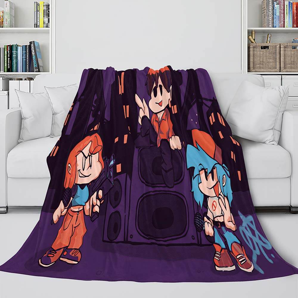Friday Night Funkin Cosplay Flannel Blanket Warm Throw Bed Blankets (Online Order Only)