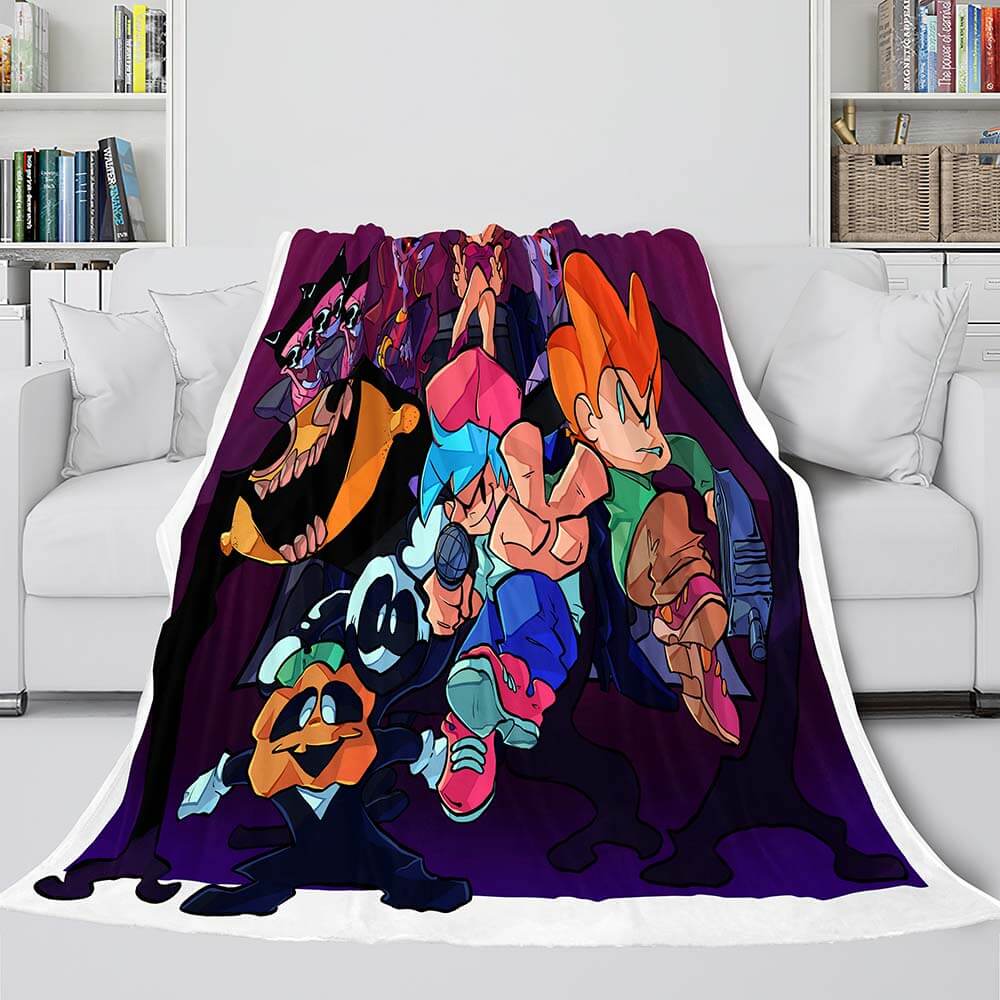 Friday Night Funkin Cosplay Flannel Blanket Warm Throw Bed Blankets (Online Order Only)