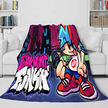 Friday Night Funkin Cosplay Flannel Blanket Warm Throw Bed Blankets (Online Order Only)