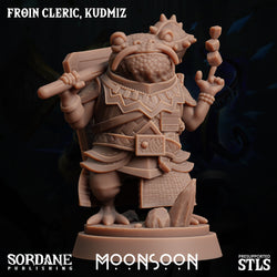 3D Printed Sordane Publishing Froin Cleric Kudmiz Moonsoon 28 32mm D&D (Online Only)