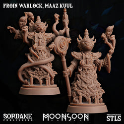 3D Printed Sordane Publishing Froin Warlock Maaz Kuul Moonsoon 28 32mm D&D (Online Only)