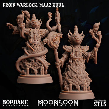 3D Printed Sordane Publishing Froin Warlock Maaz Kuul Moonsoon 28 32mm D&D (Online Only)