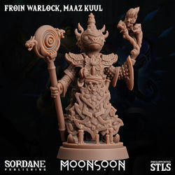 3D Printed Sordane Publishing Froin Warlock Maaz Kuul Moonsoon 28 32mm D&D (Online Only)