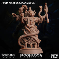 3D Printed Sordane Publishing Froin Warlock Maaz Kuul Moonsoon 28 32mm D&D (Online Only)