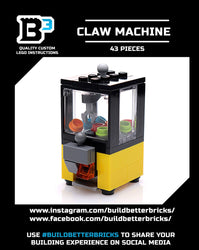 Minifig-Scale Arcade Claw Machine Building Set made from LEGO parts (Online Order Only)