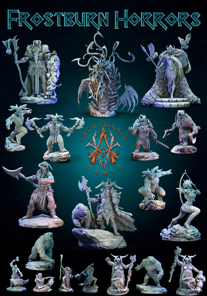3D Printed Archvillain Games Frostburn Horrors - Frost Giant Jarl 28mm 32mm D&D (Online Only)