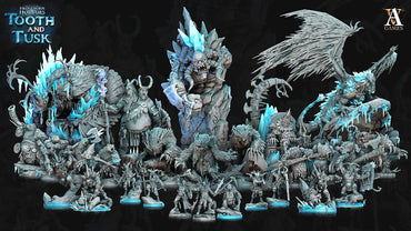 3D Printed Archvillain Games Frostburn Horrors Tooth and Tusk - Ice Troll Bust 28mm 32mm D&D (Online Only)