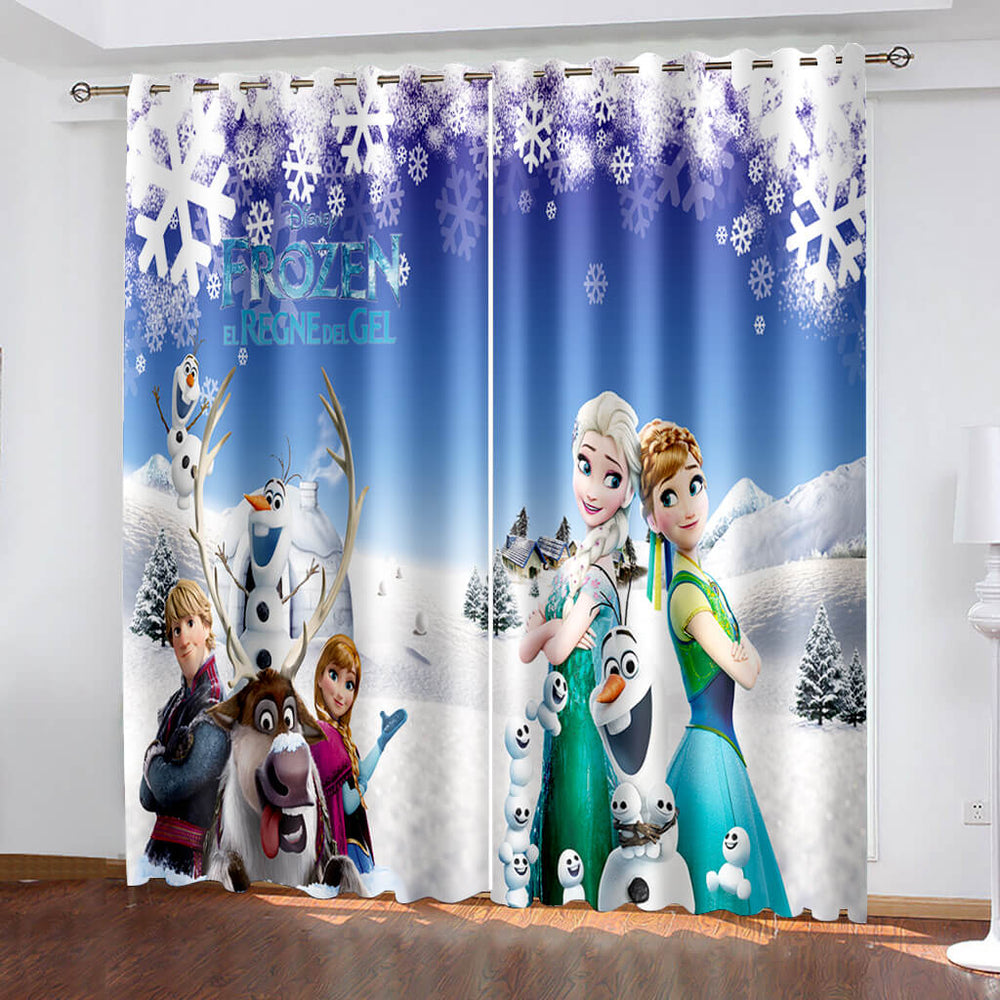 Frozen Curtains Blackout Window Treatments Drapes for Room Decoration (Online Order Only)