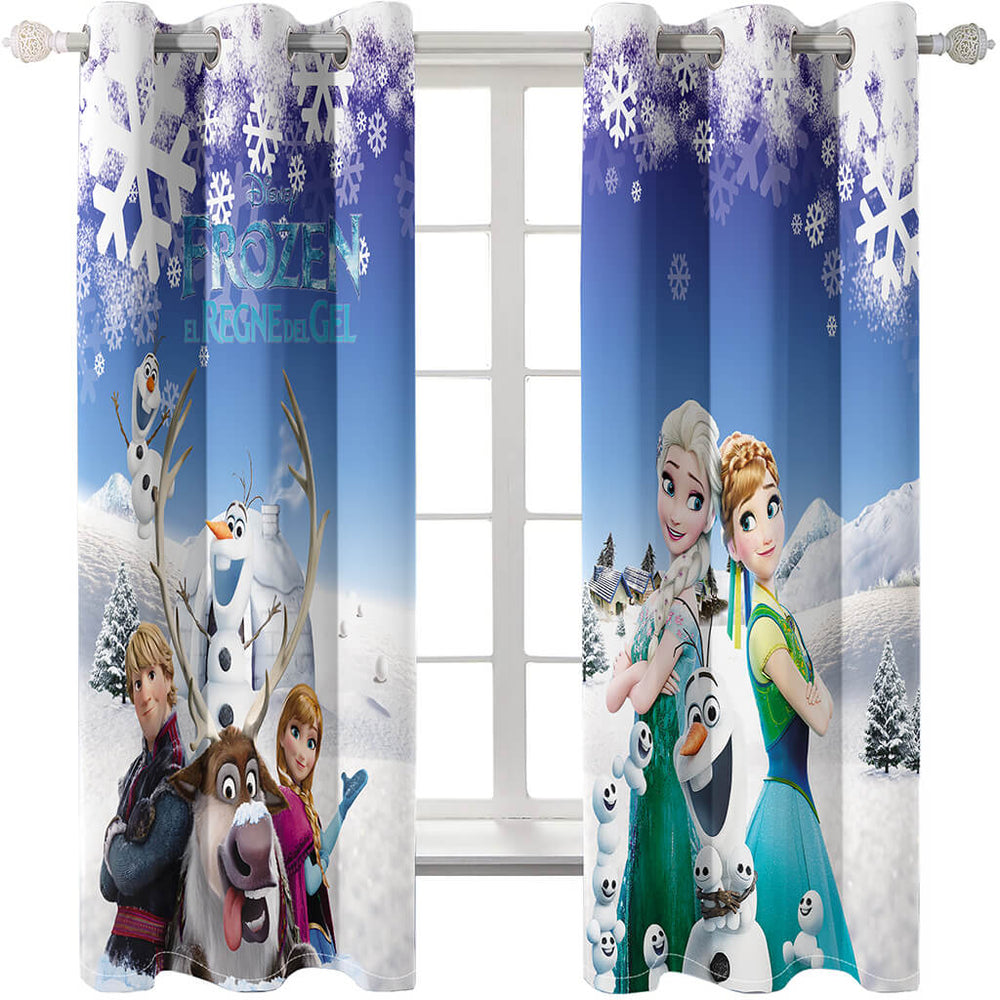 Frozen Curtains Blackout Window Treatments Drapes for Room Decoration (Online Order Only)