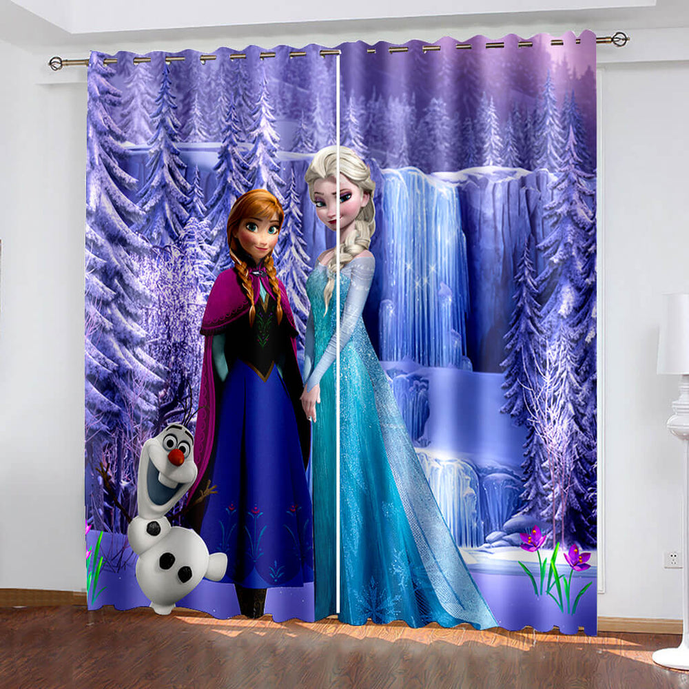 Frozen Curtains Blackout Window Treatments Drapes for Room Decoration (Online Order Only)