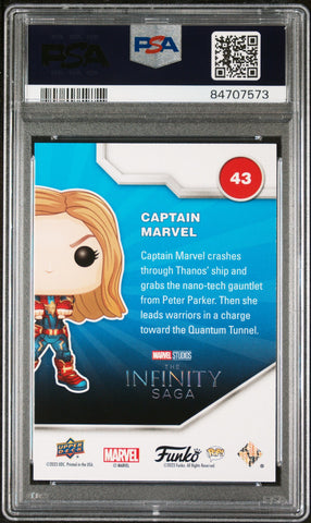 2023 UPPER DECK FUNKO POP MARVEL  CAPTAIN MARVEL PATINA #43  PSA 10 (Online Order Only)