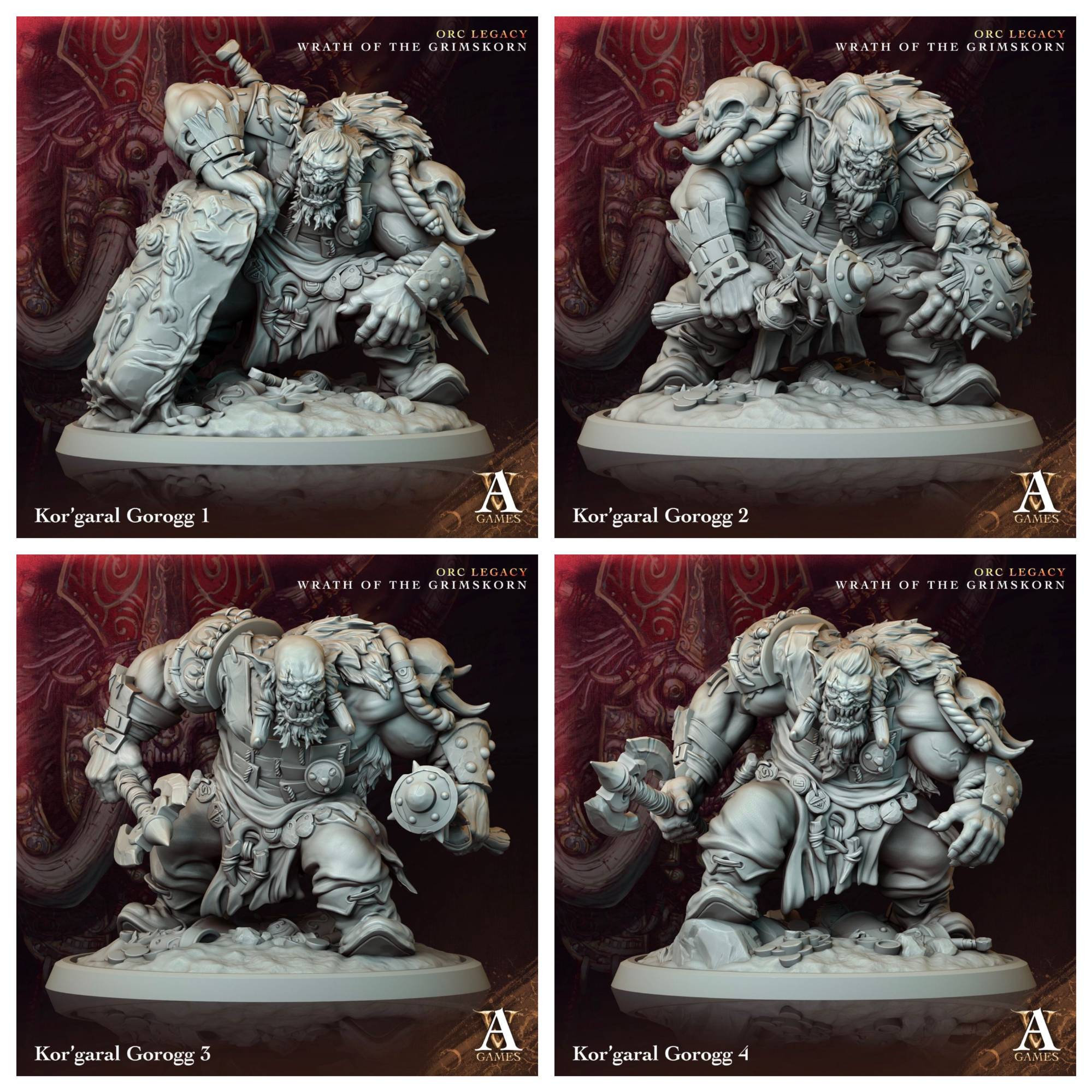 3D Printed Archvillain Games Kor'garal Gorogg Orc Legacy Wrath of the Grimskorn 28 32mm D&D (Online Only)
