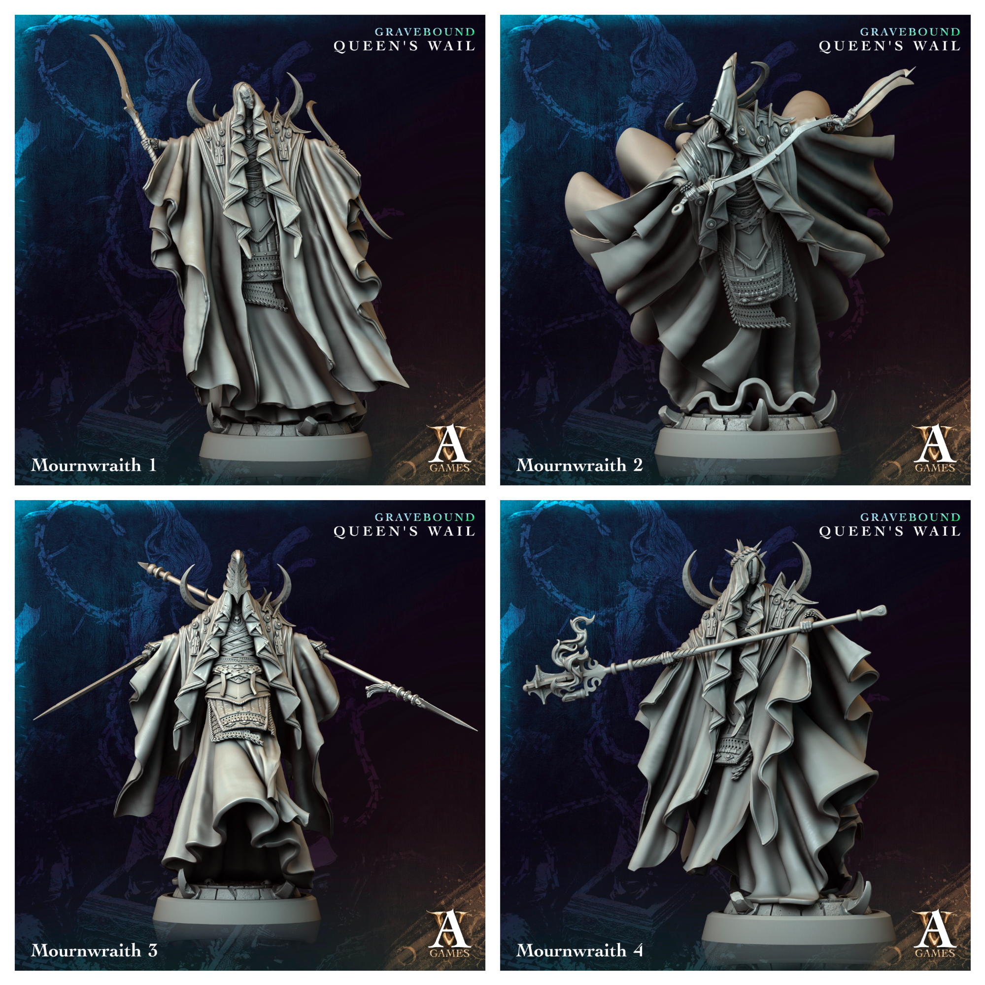 3D Printed Archvillain Games Mournwraith Gravebound Queen's Wail 28 32mm D&D (Online Only)