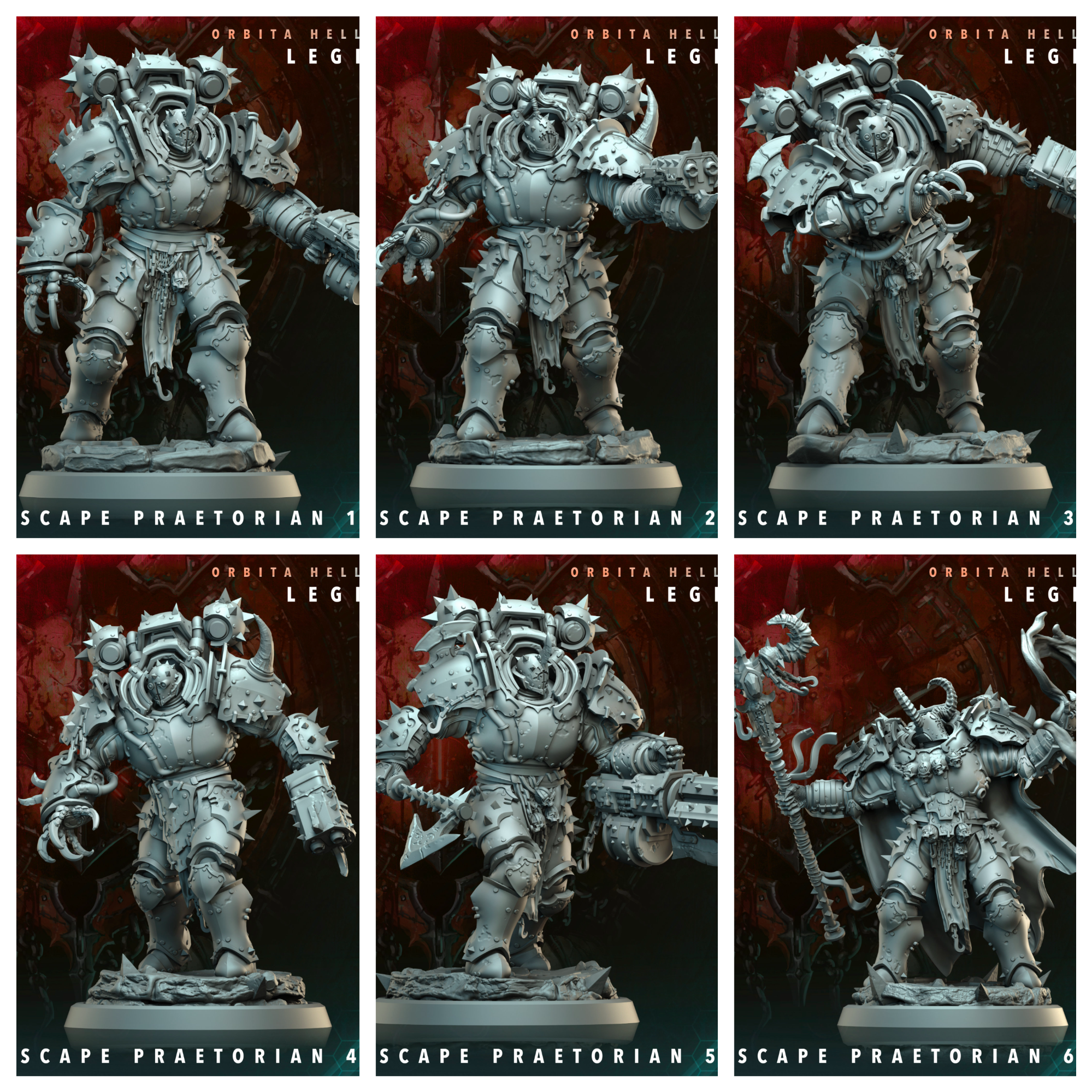 3D Printed Archvillain Games Hellscape Praetorian Orbita Hellscape - Legions 28 32mm D&D (Online Only)