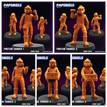 3D Printed Papsikels Protein Farmer Set October 2024 Cyberpunk 28mm 32mm (Online Only)