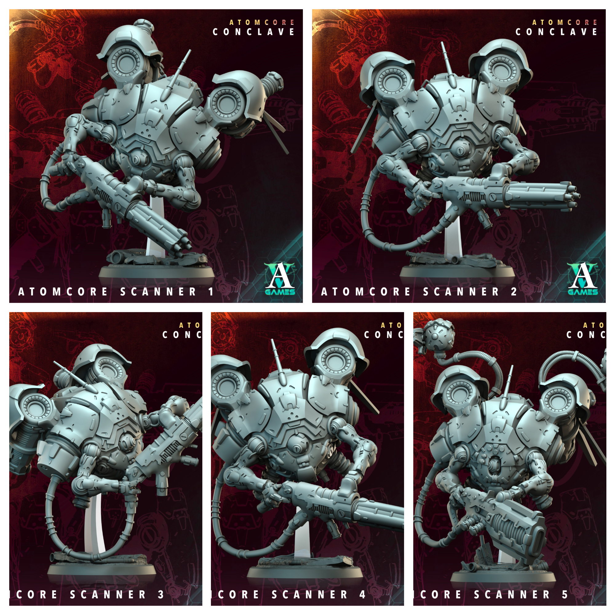 3D Printed Archvillain Games Atomcore Scanner Atomcore - Conclave 28 32mm D&D (Online Only)