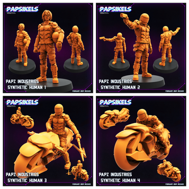 3D Printed Papsikels Papz Industries Synthetic Human February 2025 Cyberpunk 28mm 32mm (Online Only)