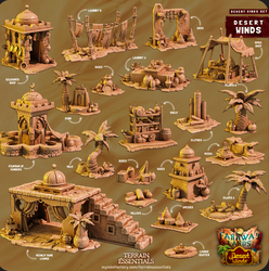3D Printed Cast n Play Spice Shop Desert Winds Terrain Set 28mm 32mm D&D (Online Only)
