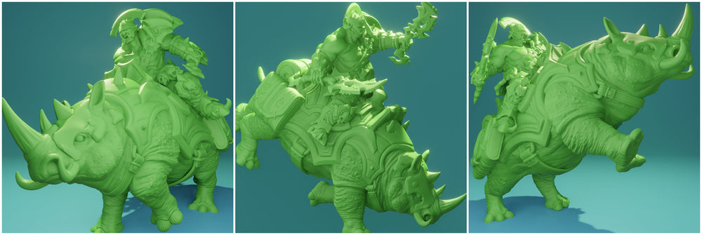 3D Printed Nafarrate Orcs Army Ankylosaurus Rider Orc Set 28 32 mm D&D (Online Only)