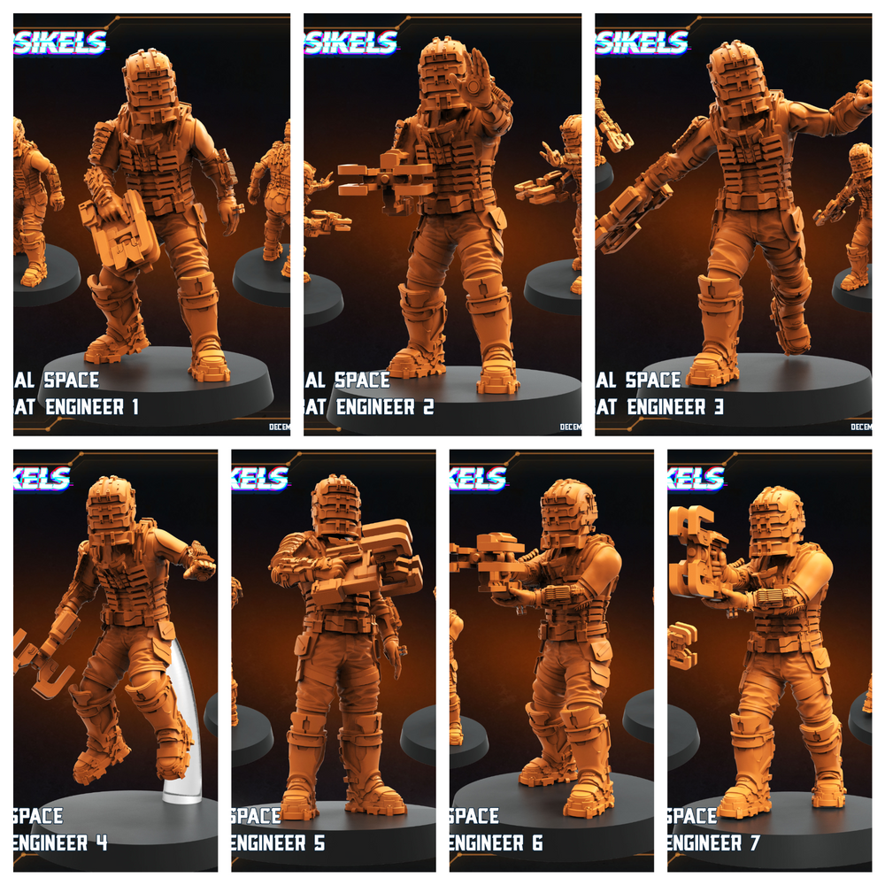 3D Printed Papsikels Colonial Space Combat Engineer Dec. 2024 SciFi 28mm 32mm (Online Only)