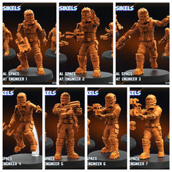 3D Printed Papsikels Colonial Space Combat Engineer Dec. 2024 SciFi 28mm 32mm (Online Only)