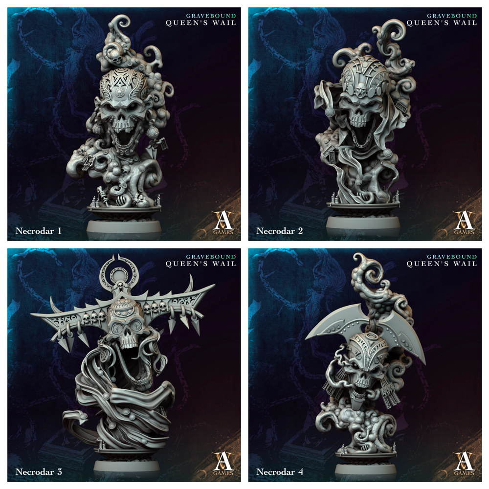 3D Printed Archvillain Games Necrodar Gravebound Queen's Wail 28 32mm D&D (Online Only)