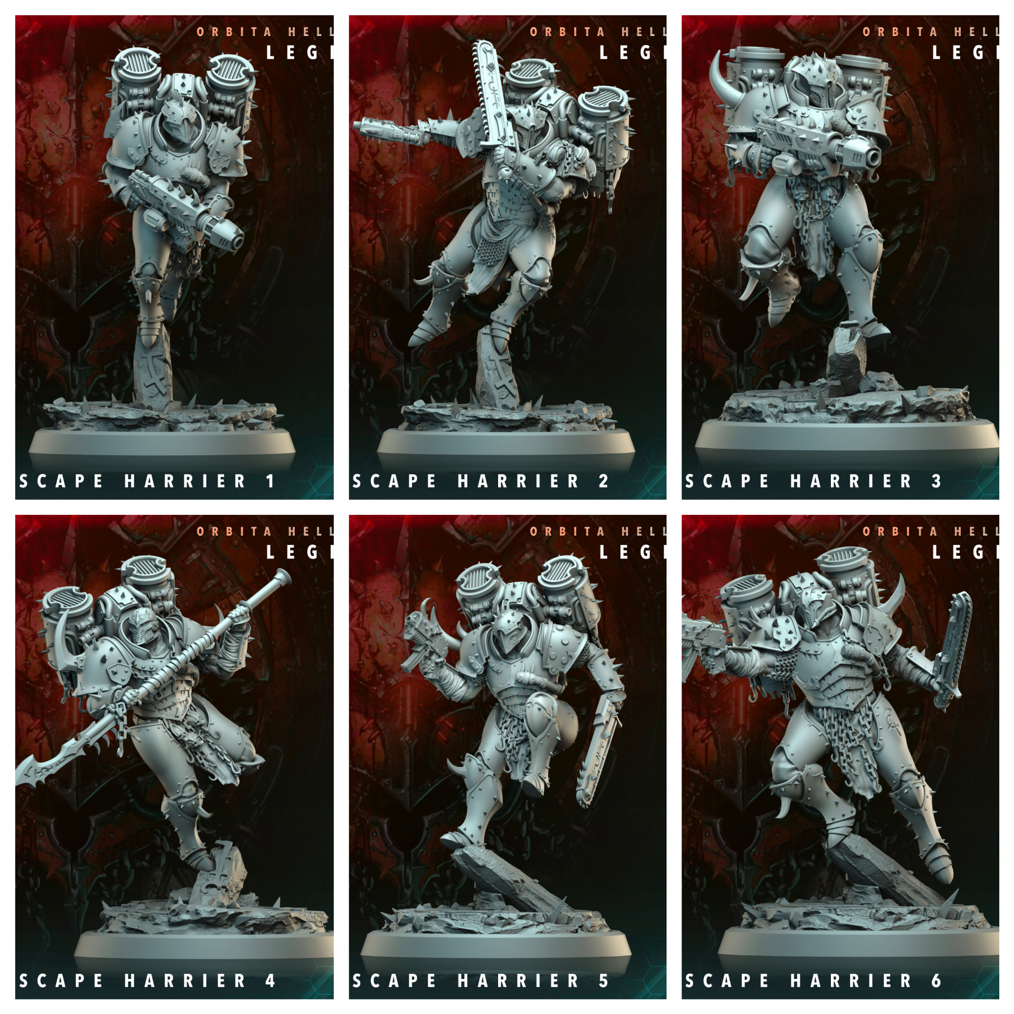 3D Printed Archvillain Games Hellscape Harrier Orbita Hellscape - Legions 28 32mm D&D (Online Only)