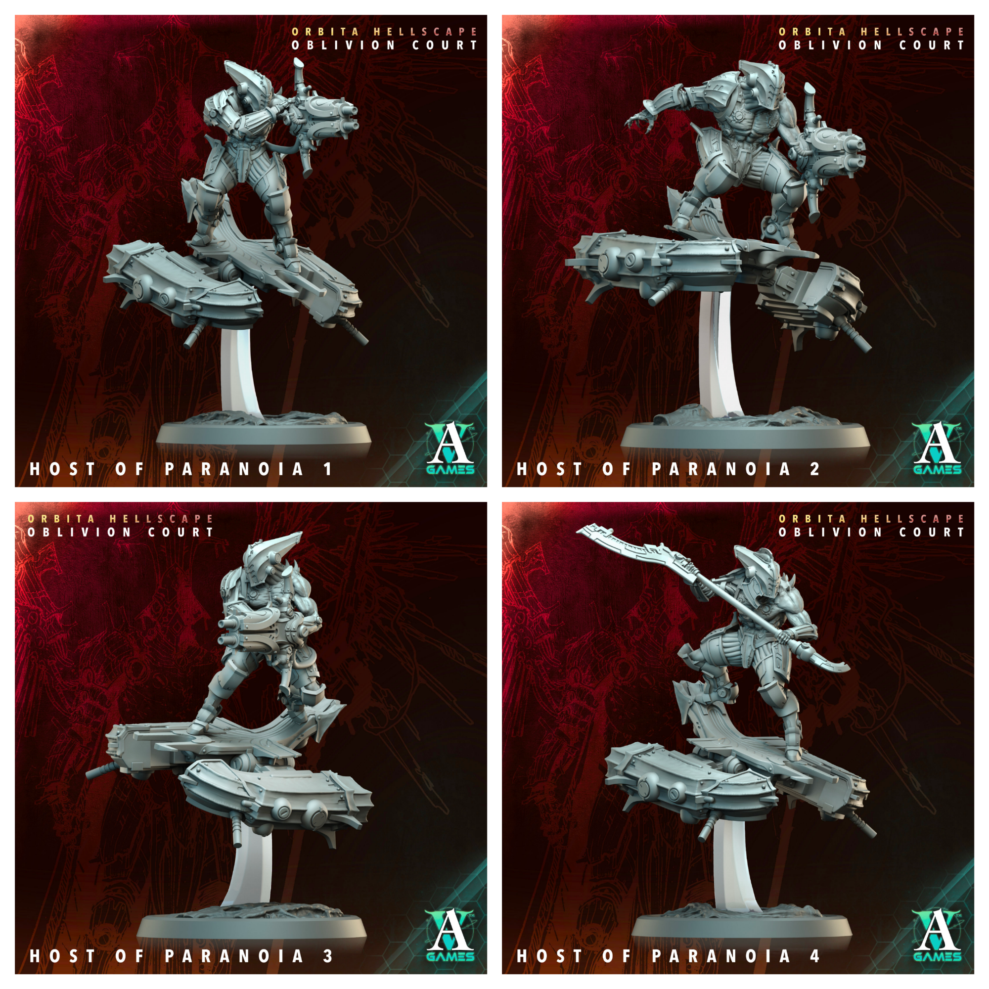 3D Printed Archvillain Games Host of Paranoia Orbita Hellscape Oblivion Court 28 32mm D&D (Online Only)