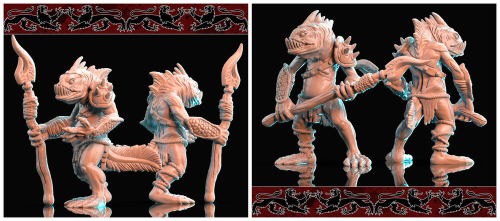 3D Printed Brayan Nafarrate Deep Sea Fish Men 28mm 32mm D&D (Online Only)