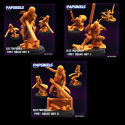 3D Printed Papsikels Electrofisher First Squad Unit 6 Set JUNE 2024 TRIBES - CYBERPUNK 28mm 32mm (Online Only)