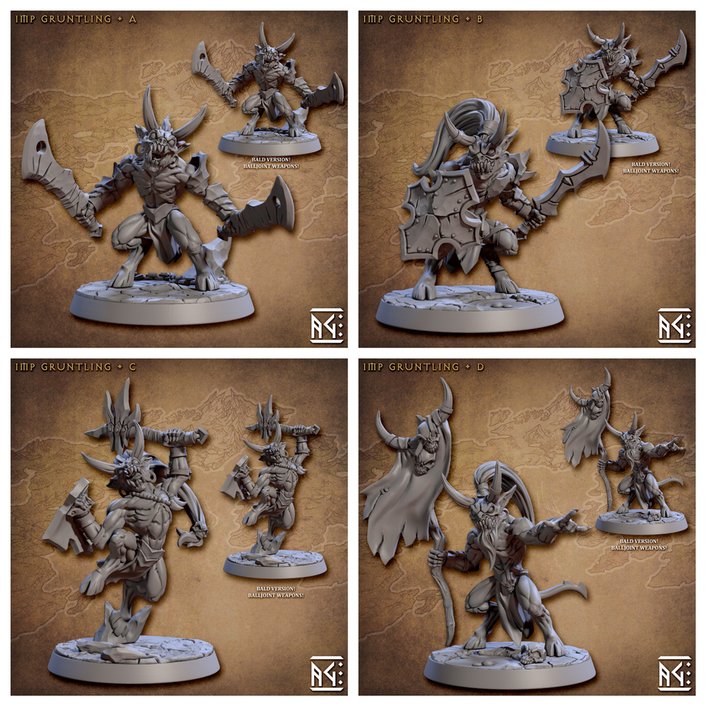 3D Printed Artisan Guild Abyss Imp Gruntiling Abyss Demons Set 28mm 32mm (Online Only)