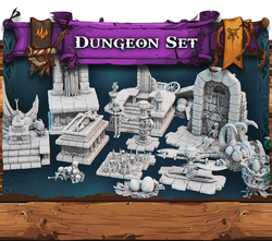 3D Printed STL Miniatures Fantasy Props 2 Dungeons Set 28 - 32mm War Gaming D&D (Online Only)