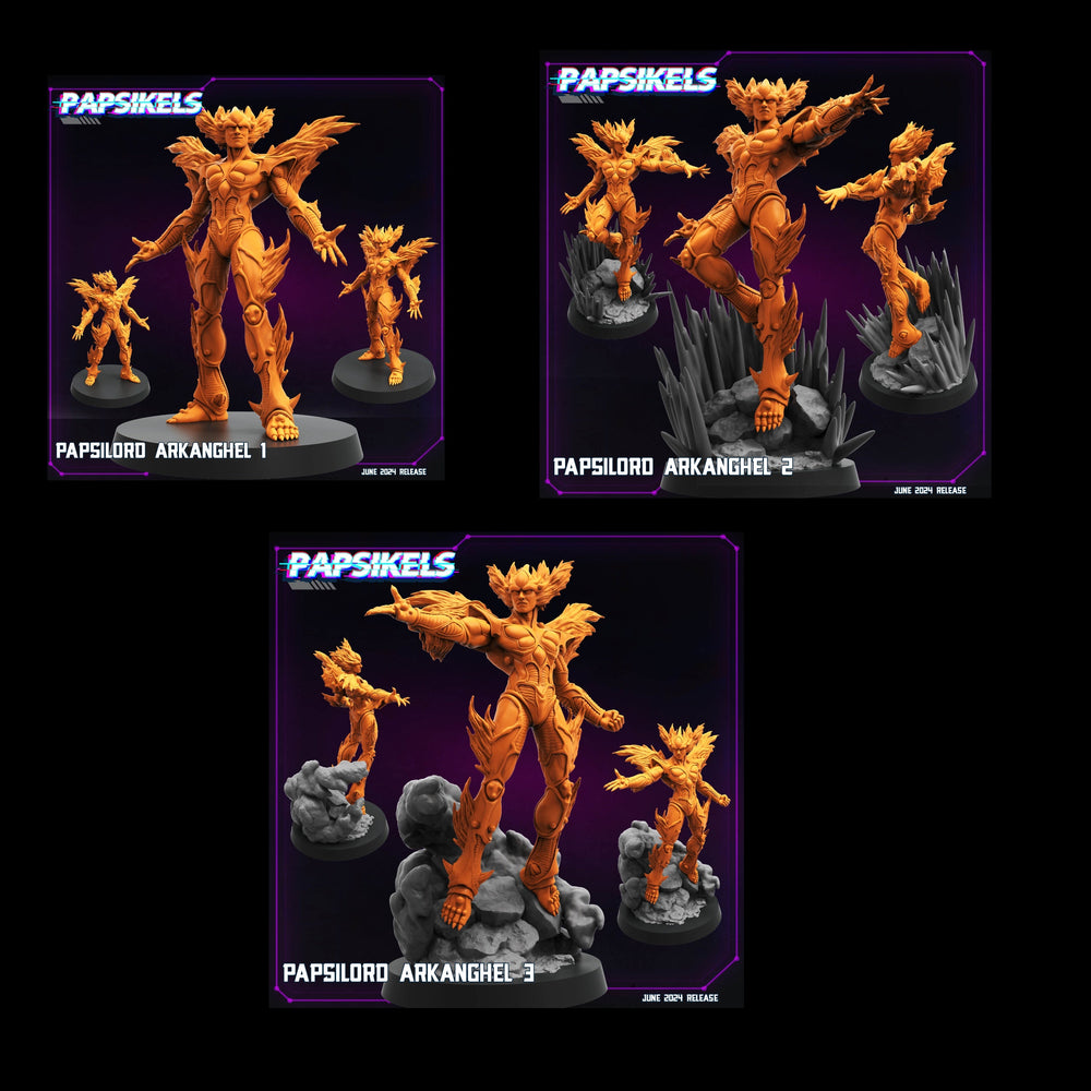 3D Printed Papsikels Papsilord Arkanghel Set JUNE 2024 TRIBES - CYBERPUNK 28mm 32mm (Online Only)