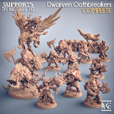 3D Printed Artisan Guild Helga on Gryphon Dwarven Oathbreakers 28mm 32mm (Online Only)