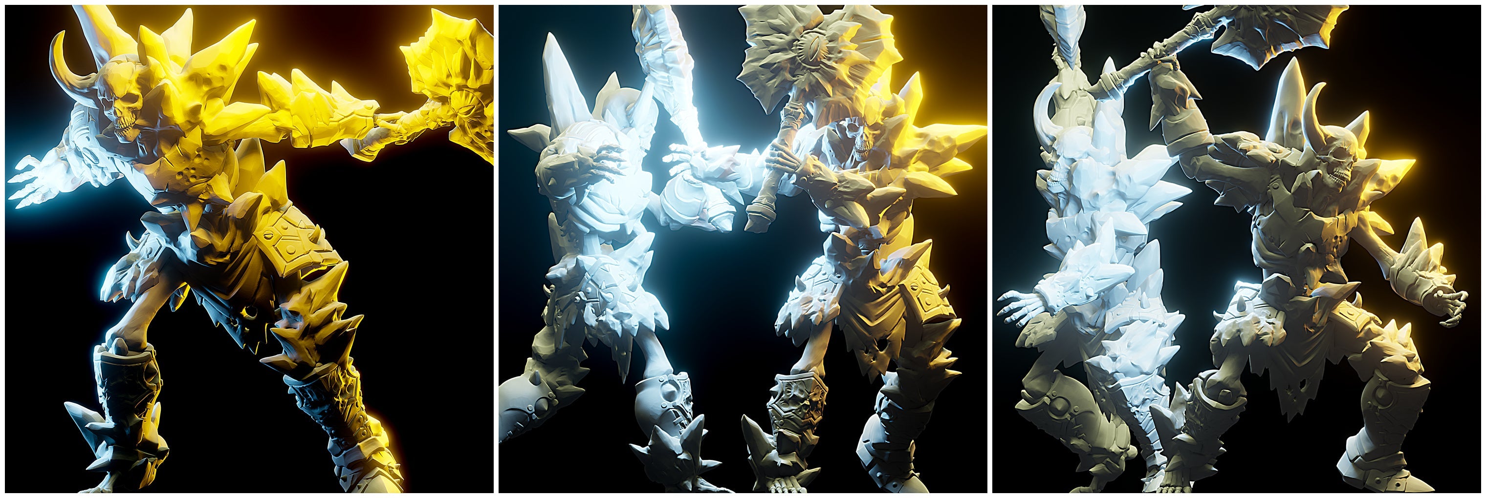 3D Printed Nafarrate Armored Skeletons Axe Skeleton 28mm 32mm D&D (Online Only)