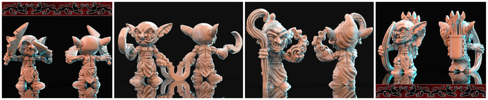 3D Printed Brayan Nafarrate Bestiary Creatures Volume 1 Goblins Set 28mm 32mm D&D (Online Only)