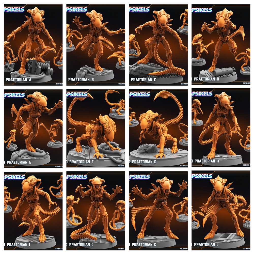 3D Printed Papsikels Xeno Praetorian Dec. 2024 SciFi 28mm 32mm (Online Only)