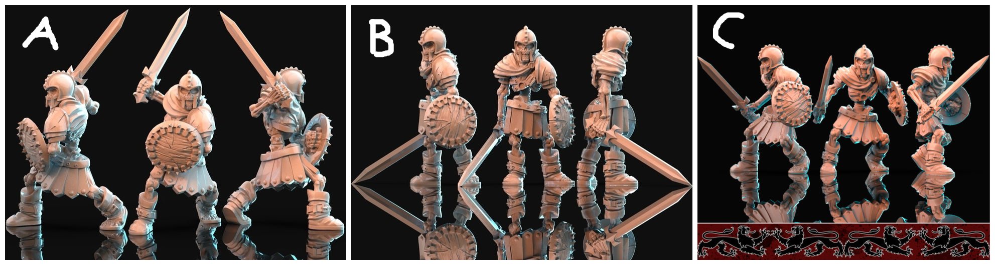 3D Printed Nafarrate Skeletons Bestiary Vol. 1 Bestiary Creatures Volume 1 28mm 32mm D&D (Online Only)