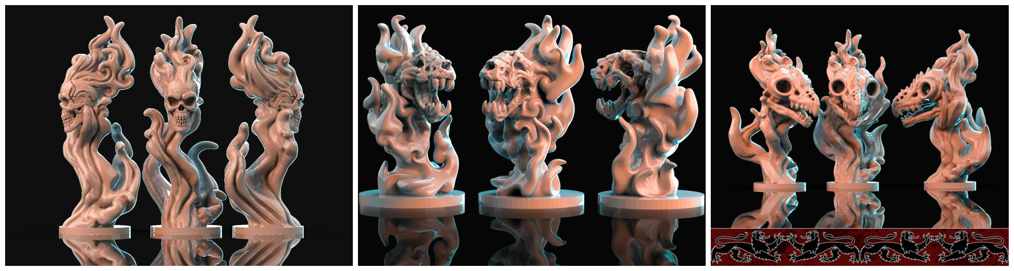 3D Printed Brayan Nafarrate Demon Flameskull Set 28mm 32mm D&D (Online Only)