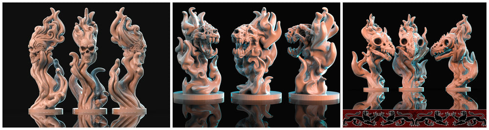 3D Printed Brayan Nafarrate Demon Flameskull Set 28mm 32mm D&D (Online Only)