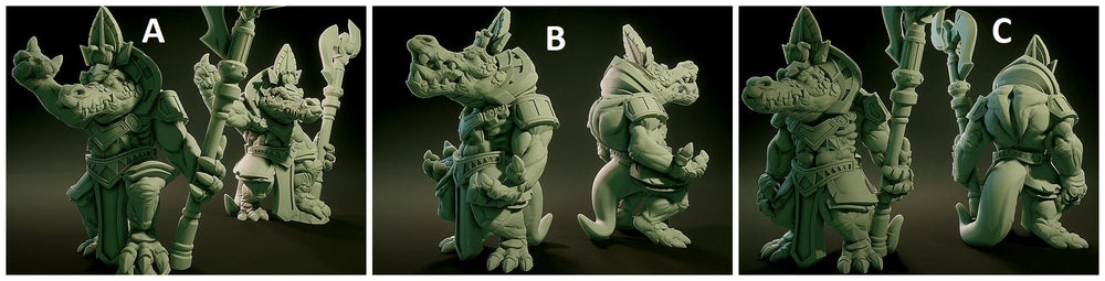 3D Printed Nafarrate Sobek Lovecraftian Bestiary 28 32 mm D&D (Online Only)