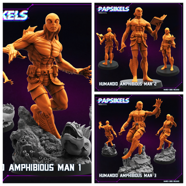 3D Printed Papsikels Humanoid Amphibious Man MARCH 2025 CYBERPUNK 28mm 32mm (Online Only)