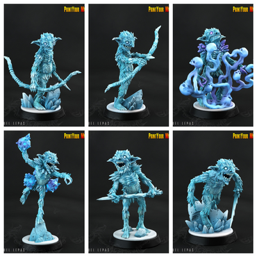 3D Printed Print your Monster Frost Shard Goblins - Ice Goblin 28mm 32mm D&D (Online Only)