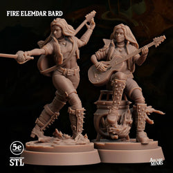 3D Printed Sordane Publishing Fire Elemdar Bard 28 32mm D&D (Online Only)