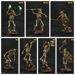 3D Printed Print your Monster The Ancient Bones Pack - Bone Minotaurs 28mm 32mm D&D (Online Only)