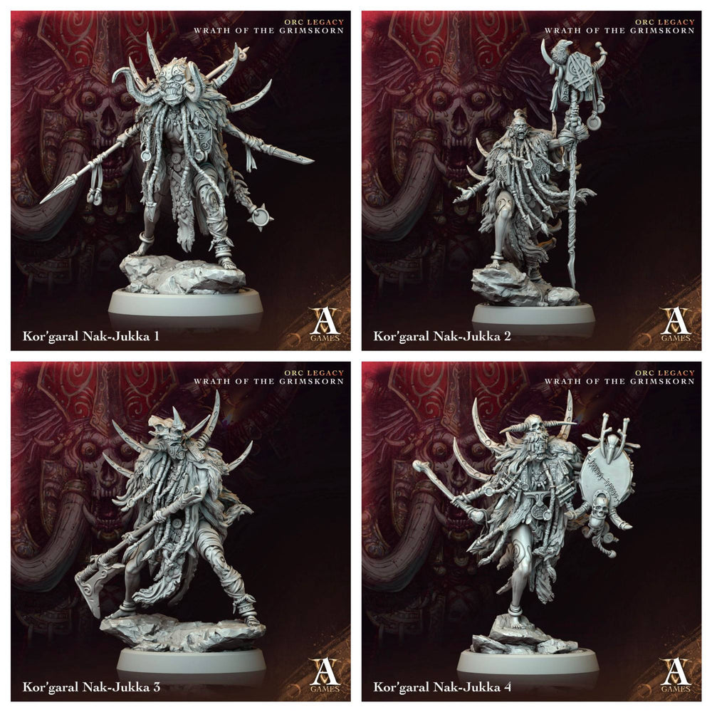 3D Printed Archvillain Games Kor’garal Nak Jukka Orc Legacy Wrath of the Grimskorn 28 32mm D&D (Online Only)
