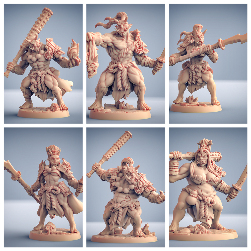 3D Printed Artisan Guild Oni Grunt Set Oni Clan 28mm 32mm (Online Only)